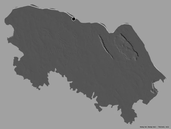 Forma Bueng Kan Provincia Tailandia Con Capital Aislada Sobre Fondo — Foto de Stock