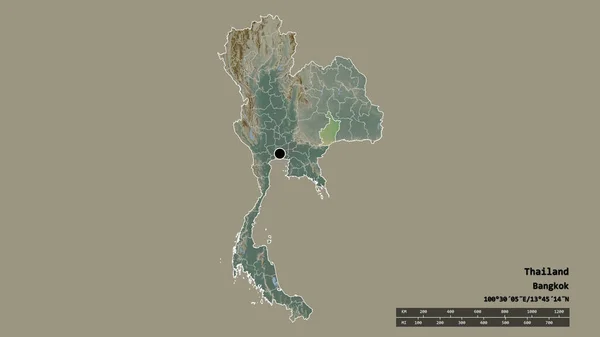 Forma Desnaturalizada Tailandia Con Capital División Regional Principal Zona Separada — Foto de Stock