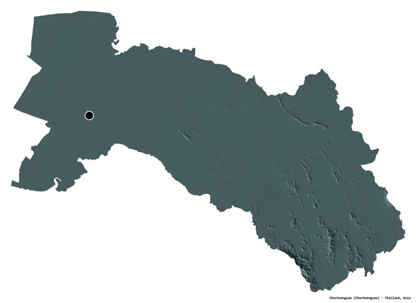 Форма Чачоэнсао Провинция Таиланд Столицей Изолированной Белом Фоне Цветная Карта — стоковое фото