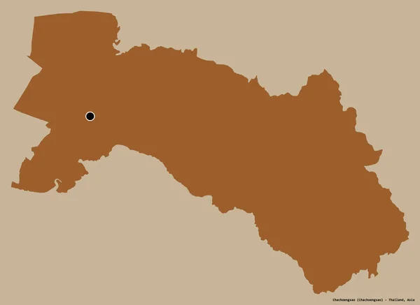 Tvar Chachoengsao Provincie Thajsko Hlavním Městem Izolované Pevném Barevném Pozadí — Stock fotografie
