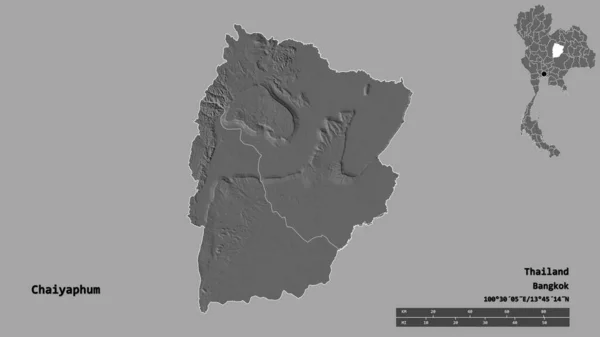 Форма Chaiyaphum Провинция Таиланд Столицей Изолированы Прочном Фоне Дистанционный Масштаб — стоковое фото