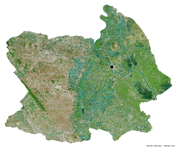 タイの省 チャイナットの形状は その首都は白い背景に隔離されています 衛星画像 3Dレンダリング — ストック写真