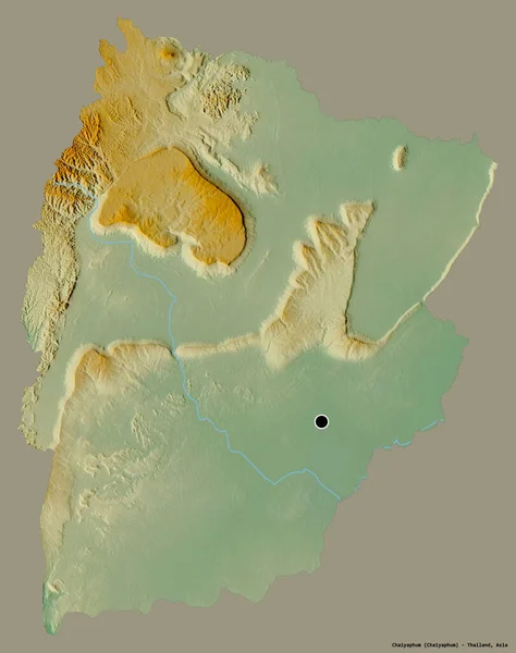 Forma Chaiyaphum Provincia Della Thailandia Con Sua Capitale Isolata Uno — Foto Stock