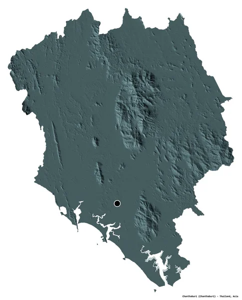 Forma Chanthaburi Provincia Tailandia Con Capital Aislada Sobre Fondo Blanco — Foto de Stock