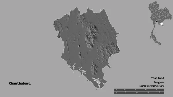 Forma Chanthaburi Provincia Tailandia Con Capital Aislada Sobre Fondo Sólido — Foto de Stock