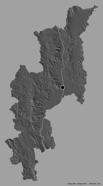 Gestalt Von Chiang Mai Provinz Thailand Mit Seiner Hauptstadt Isoliert — Stockfoto