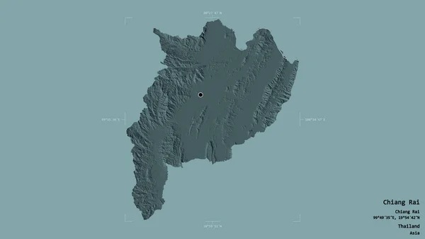 Area Chiang Rai Province Thailand Isolated Solid Background Georeferenced Bounding — Stock Photo, Image