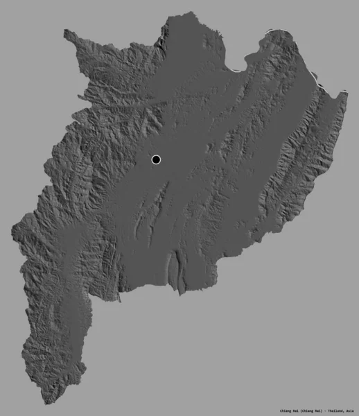 Forma Chiang Rai Provincia Tailandia Con Capital Aislada Sobre Fondo — Foto de Stock