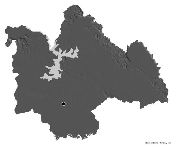 Forma Kalasin Provincia Tailandia Con Capital Aislada Sobre Fondo Blanco — Foto de Stock