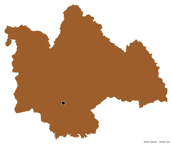 Forma Kalasin Provincia Tailandia Con Capital Aislada Sobre Fondo Blanco —  Fotos de Stock