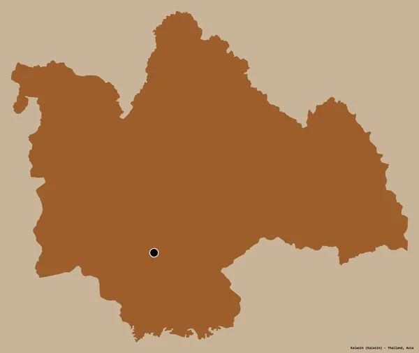 Forme Kalasin Province Thaïlande Avec Capitale Isolée Sur Fond Couleur — Photo