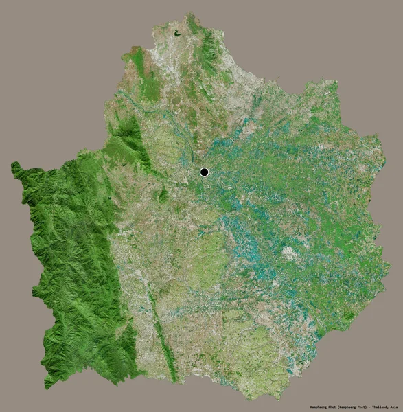 泰国磅衡平的形状 其首都以纯色背景隔离 卫星图像 3D渲染 — 图库照片