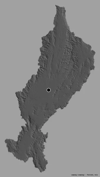 Forma Lampang Provincia Tailandia Con Capital Aislada Sobre Fondo Color — Foto de Stock
