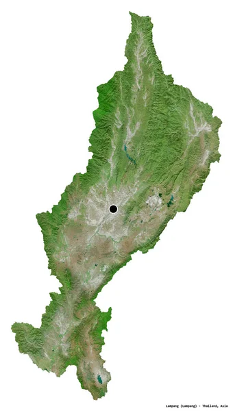 Форма Лампанга Провинция Таиланд Столицей Изолированной Белом Фоне Спутниковые Снимки — стоковое фото