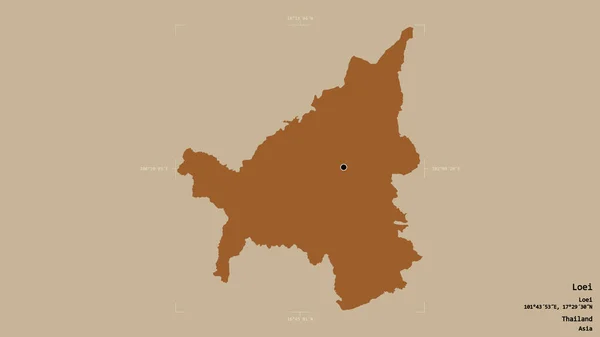 Район Лоэй Провинция Таиланд Изолирован Твердом Фоне Геометрической Ограничивающей Коробке — стоковое фото