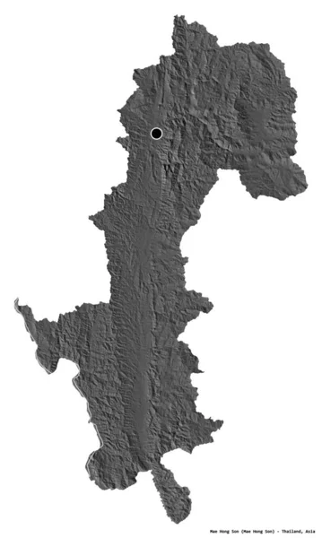 Gestalt Von Mae Hong Son Provinz Thailand Mit Seiner Hauptstadt — Stockfoto