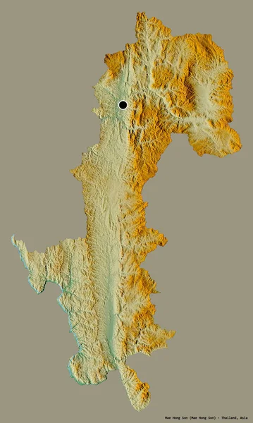 Forma Mae Hong Son Provincia Tailandia Con Capital Aislada Sobre — Foto de Stock