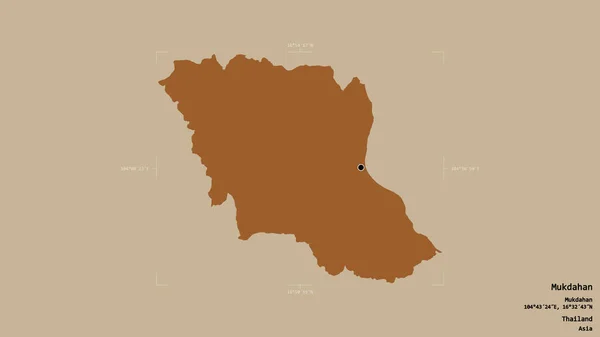 Площадь Мукдахан Провинция Таиланд Изолирована Твердом Фоне Геометрической Коробке Метки — стоковое фото