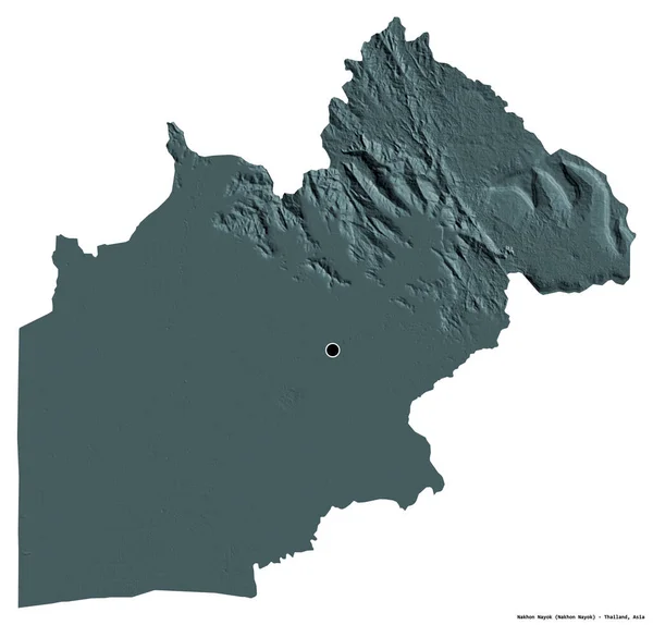 Forma Nakhon Nayok Provincia Tailandia Con Capital Aislada Sobre Fondo — Foto de Stock