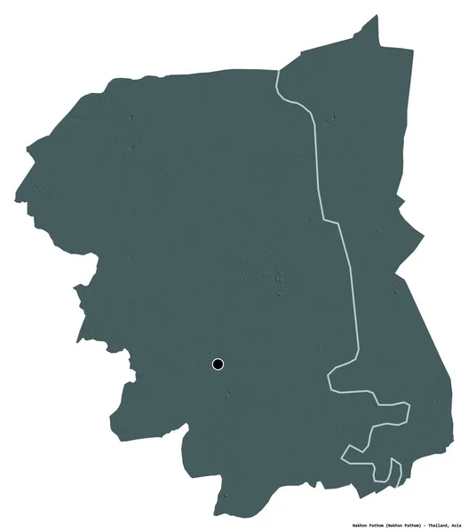 Forma Nakhon Pathom Provincia Tailandia Con Capital Aislada Sobre Fondo —  Fotos de Stock