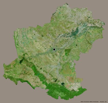 Tayland 'ın Nakhon Ratchasima şehrinin başkenti, koyu renk arka planda izole edilmiştir. Uydu görüntüleri. 3B görüntüleme