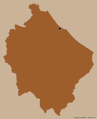 Tayland 'ın Narathiwat eyaleti, başkenti katı renk arkaplanı ile izole edilmiştir. Desenli dokuların bileşimi. 3B görüntüleme