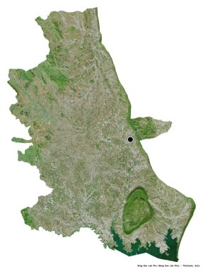 Tayland 'ın başkenti Nong Bua Lam Phu' nun beyaz arka planda izole edilmiş hali. Uydu görüntüleri. 3B görüntüleme