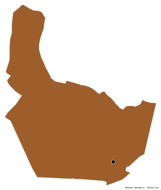 Tayland 'ın Nonthaburi eyaleti, başkenti beyaz arka planda izole edilmiştir. Desenli dokuların bileşimi. 3B görüntüleme