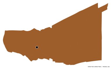 Tayland 'ın başkenti Pathum Thani' nin beyaz arka planda izole edilmiş hali. Desenli dokuların bileşimi. 3B görüntüleme