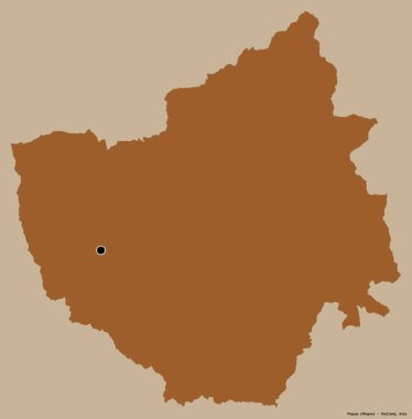 Tayland 'ın başkenti Phayao' nun katı renk arkaplanı ile izole edilmiş hali. Desenli dokuların bileşimi. 3B görüntüleme