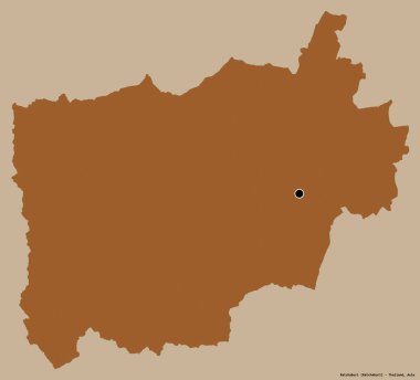 Tayland 'ın Ratchaburi eyaleti, başkenti katı renk arkaplanı ile izole edilmiştir. Desenli dokuların bileşimi. 3B görüntüleme