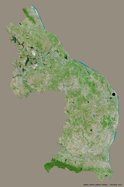 Форма Накхонфаном Провинция Таиланд Столицей Изолированы Твердом Цветном Фоне Спутниковые — стоковое фото
