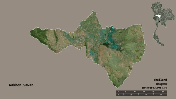 Gestalt Von Nakhon Sawan Provinz Thailand Mit Seiner Hauptstadt Isoliert — Stockfoto