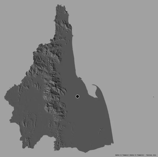 Form Nakhon Thammarat Provinsen Thailand Med Sin Huvudstad Isolerad Solid — Stockfoto