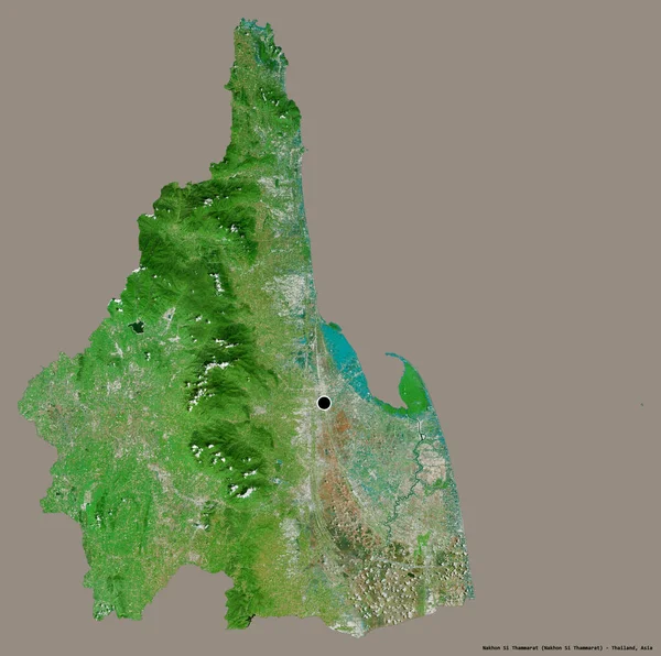 Forma Nakhon Thammarat Provincia Tailandia Con Capital Aislada Sobre Fondo —  Fotos de Stock