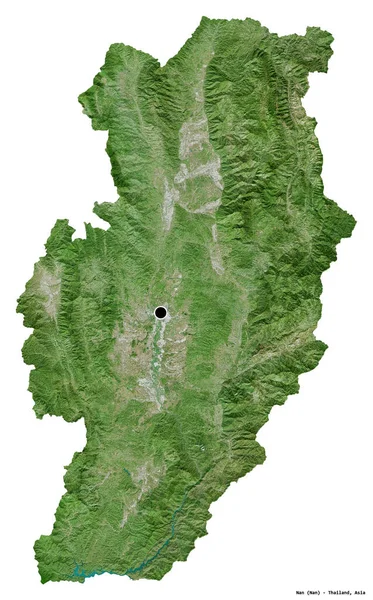 泰国南部的形状 其首都被白色背景隔离 卫星图像 3D渲染 — 图库照片