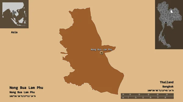 Forma Nong Bua Lam Phu Provincia Tailandia Capital Escala Distancia — Foto de Stock