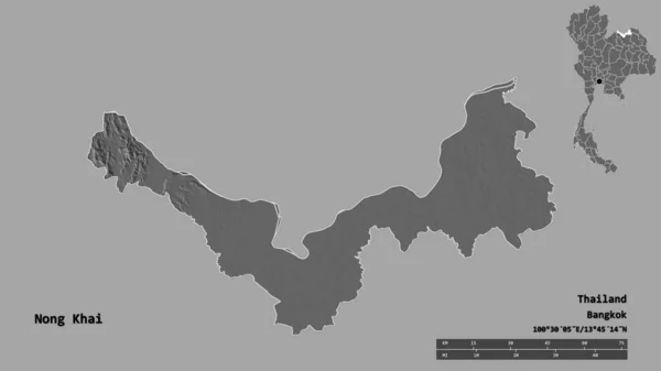 Forma Nong Khai Provincia Della Thailandia Con Sua Capitale Isolata — Foto Stock