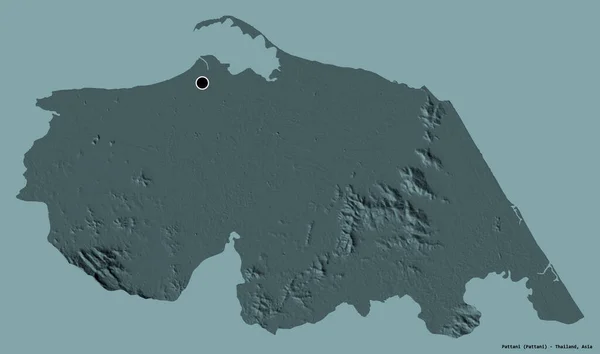 タイの県パタヤの形で その首都はしっかりとした色の背景に隔離されています 色の標高マップ 3Dレンダリング — ストック写真