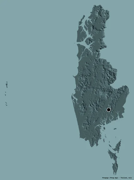 Gestalt Von Phangnga Provinz Thailand Mit Seiner Hauptstadt Isoliert Auf — Stockfoto