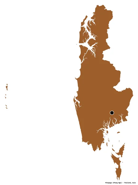 Форма Фангнґа Провінція Таїланд Столицею Ізольованою Білому Тлі Склад Візерункових — стокове фото