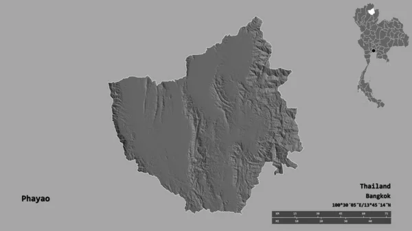 Форма Фаяо Провінція Таїланд Столицею Ізольованою Твердому Тлі Масштаб Відстаней — стокове фото