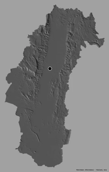 Form Phetchabun Provinsen Thailand Med Sin Huvudstad Isolerad Solid Färg — Stockfoto