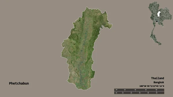 Форма Фетчабун Провинция Таиланд Столицей Изолированы Прочном Фоне Дистанционный Масштаб — стоковое фото