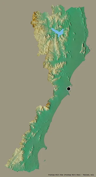 Alakja Prachuap Khiri Khan Thaiföld Tartomány Tőke Elszigetelt Szilárd Színű — Stock Fotó