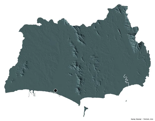 Form Von Rayong Provinz Thailand Mit Seiner Hauptstadt Isoliert Auf — Stockfoto