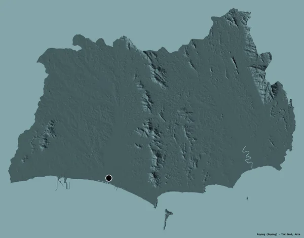 Form Rayong Provinsen Thailand Med Sin Huvudstad Isolerad Solid Färg — Stockfoto