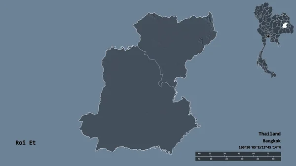 Forma Roi Provincia Tailandia Con Capital Aislada Sobre Fondo Sólido —  Fotos de Stock