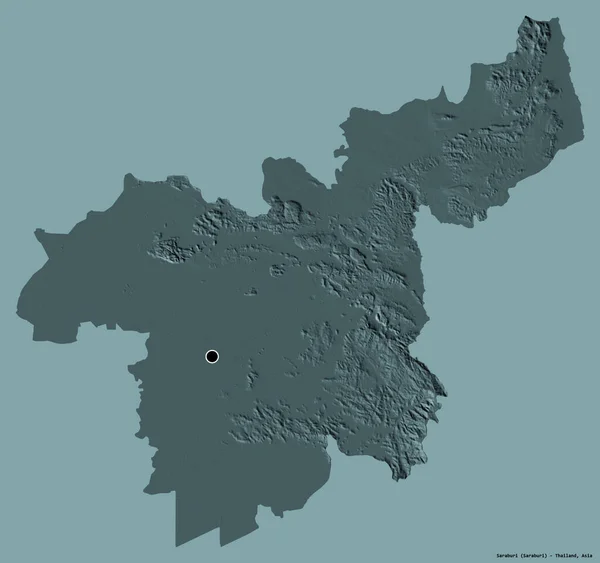 Tvar Saraburi Provincie Thajsko Hlavním Městem Izolované Pevném Barevném Pozadí — Stock fotografie