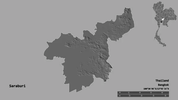 Form Saraburi Provinsen Thailand Med Dess Huvudstad Isolerad Solid Bakgrund — Stockfoto